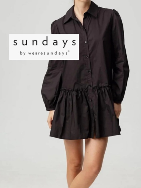 sundays Dresses & Skirts - SUNDAYS wearesundays Black drop waist dress, S, GL1364
